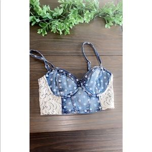 Guess Denim Crop Top size Medium
